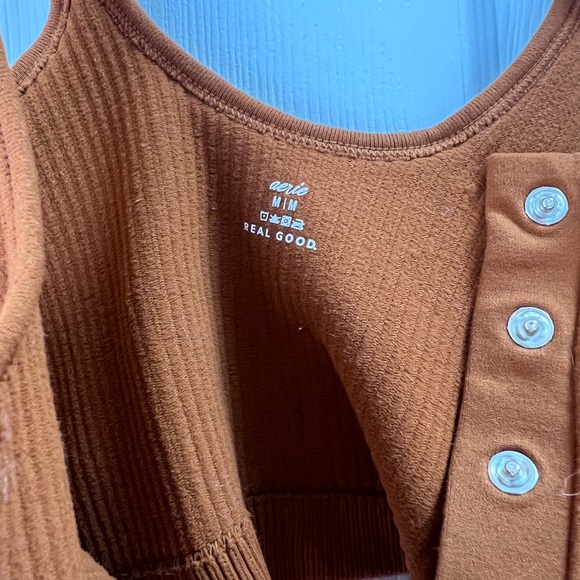 Rust Ribbed Button-Front Bralette - Picture 3 of 3